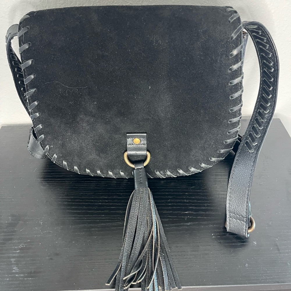 Noonday Arc Leather Crossbody Saddle Bag